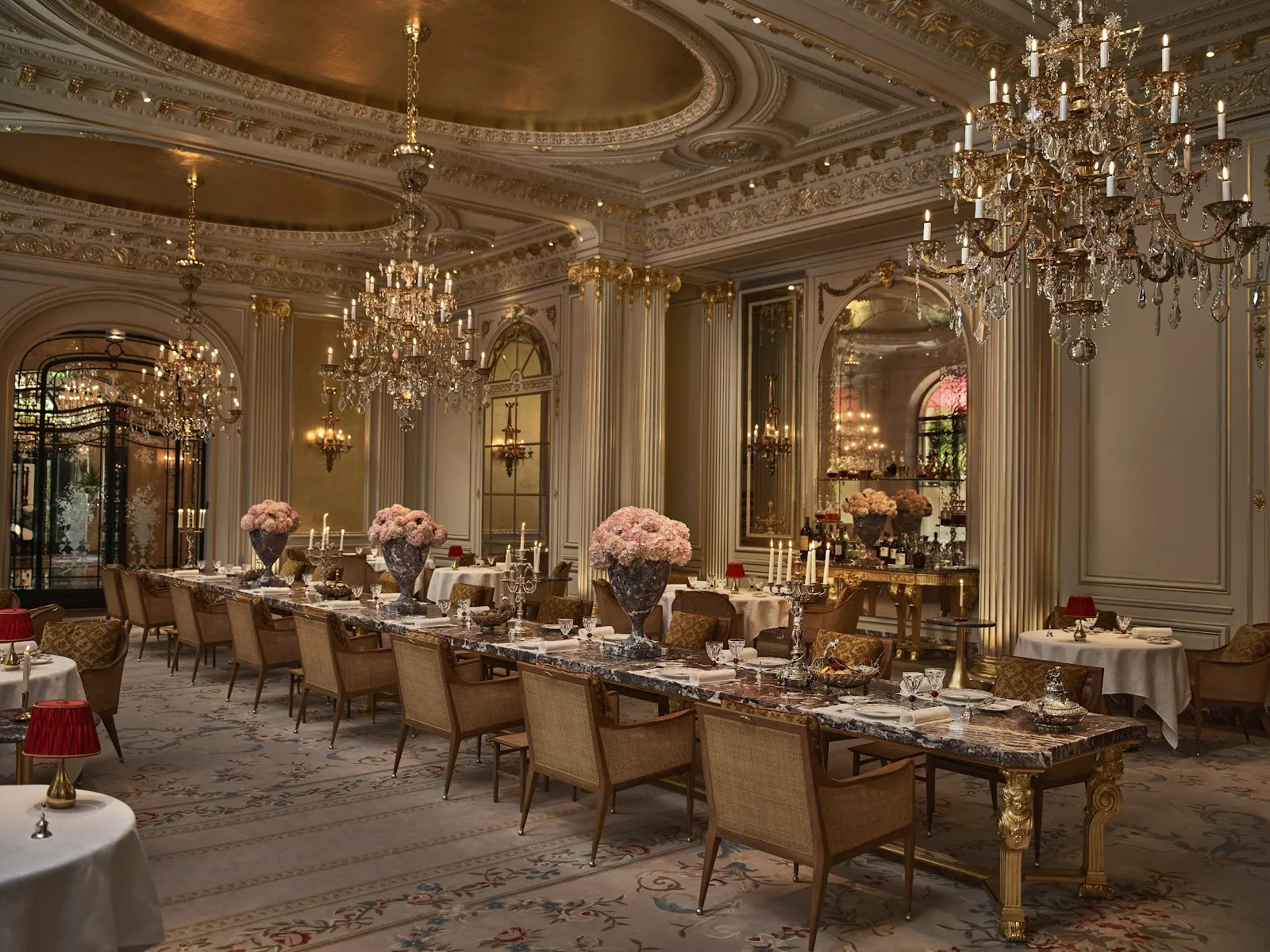 Dining room at Jean Imbert au Plaza Athénée, Avenue Montaigne, Paris