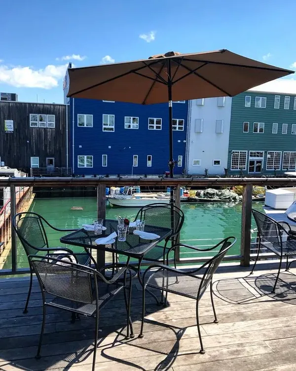 Boones Fish House Portland Maine waterfront dining deck