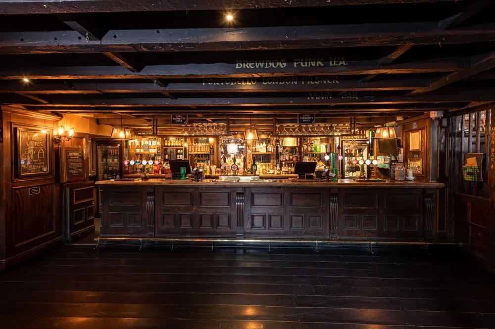 The Anchor Bankside riverside pub on the Thames, Southwark, London