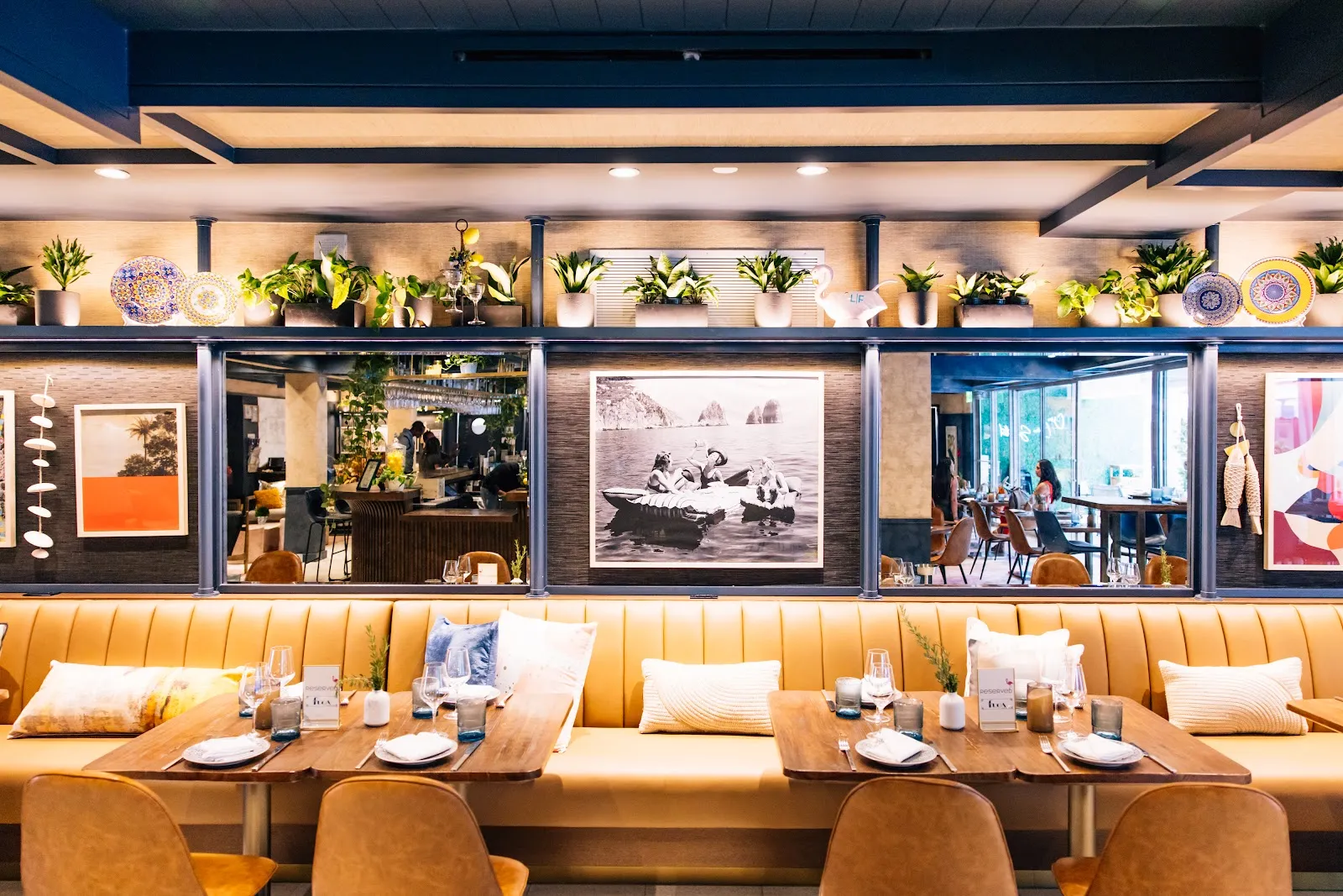 Courtyard dining room at La Fuga, Kimpton Shorebreak, Fort Lauderdale Beach