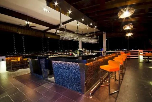 The Cliff Restaurant & Bar above the rocks at the south end of Pantai Cenang, Langkawi