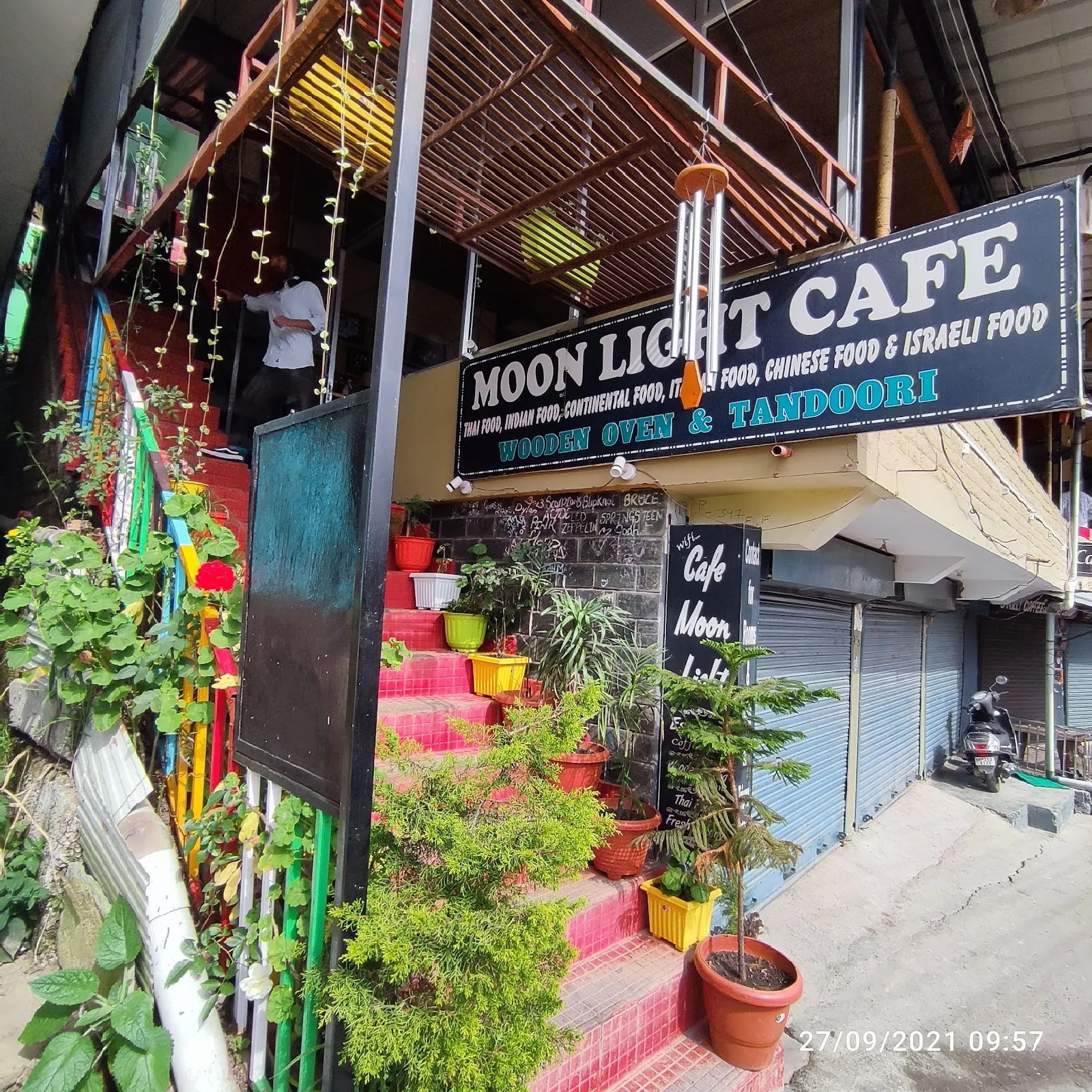 Moonlight Restaurant Dharamshala, India — Tibetan-Indian-Continental dining room