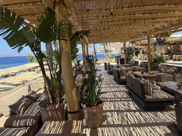 Scorpios Mykonos beach club dining