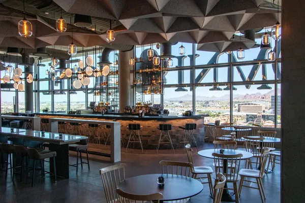 Lucero rooftop restaurant Omni Tempe Hotel ASU sunset views