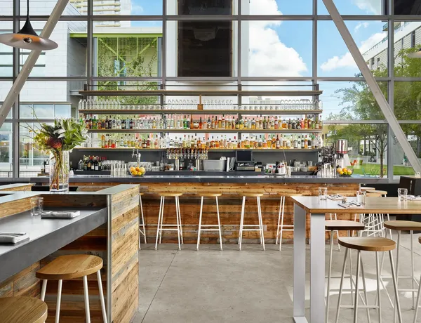 Boiler Nine Austin Seaholm Power Plant adaptive reuse three floor industrial chic rooftop restaurant interior