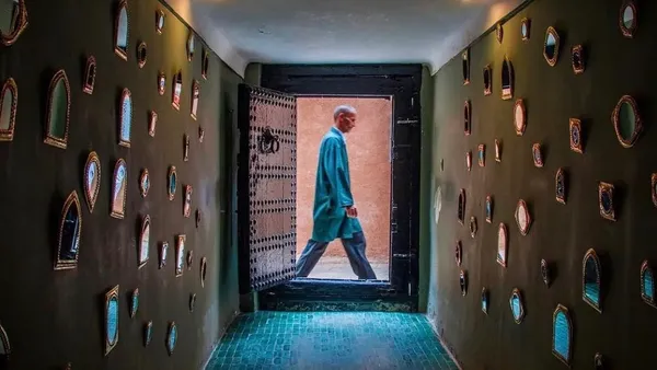 Green courtyard at Le Jardin, Souk el Jeld medina Marrakech