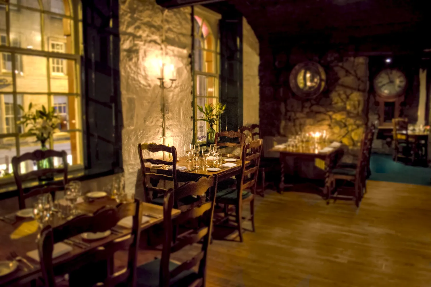 The vaulted candlelit dining room at The Grain Store, Old Town, Edinburgh
