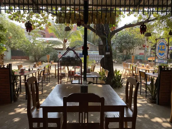 Star Beam Bistro, Old Bagan — rooftop with sunset over the temple plain