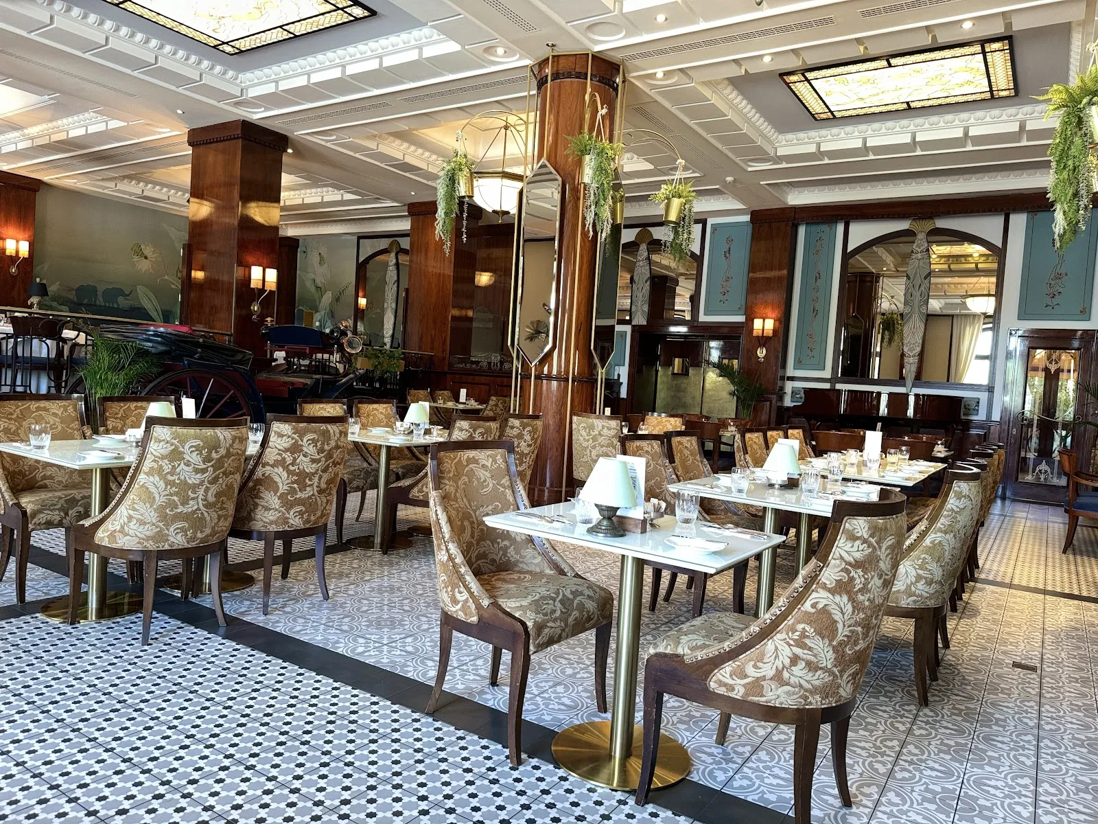 Gundel restaurant dining room beside Budapest's City Park