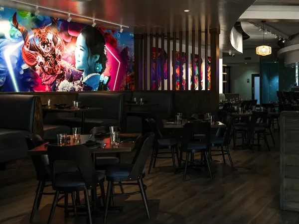 Pacha Nikkei Houston Galleria Peruvian Japanese tiradito ceviche pisco sour wood fire restaurant interior