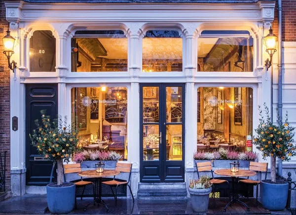 De Belhamel Amsterdam art nouveau Jordaan canal side French Italian restaurant