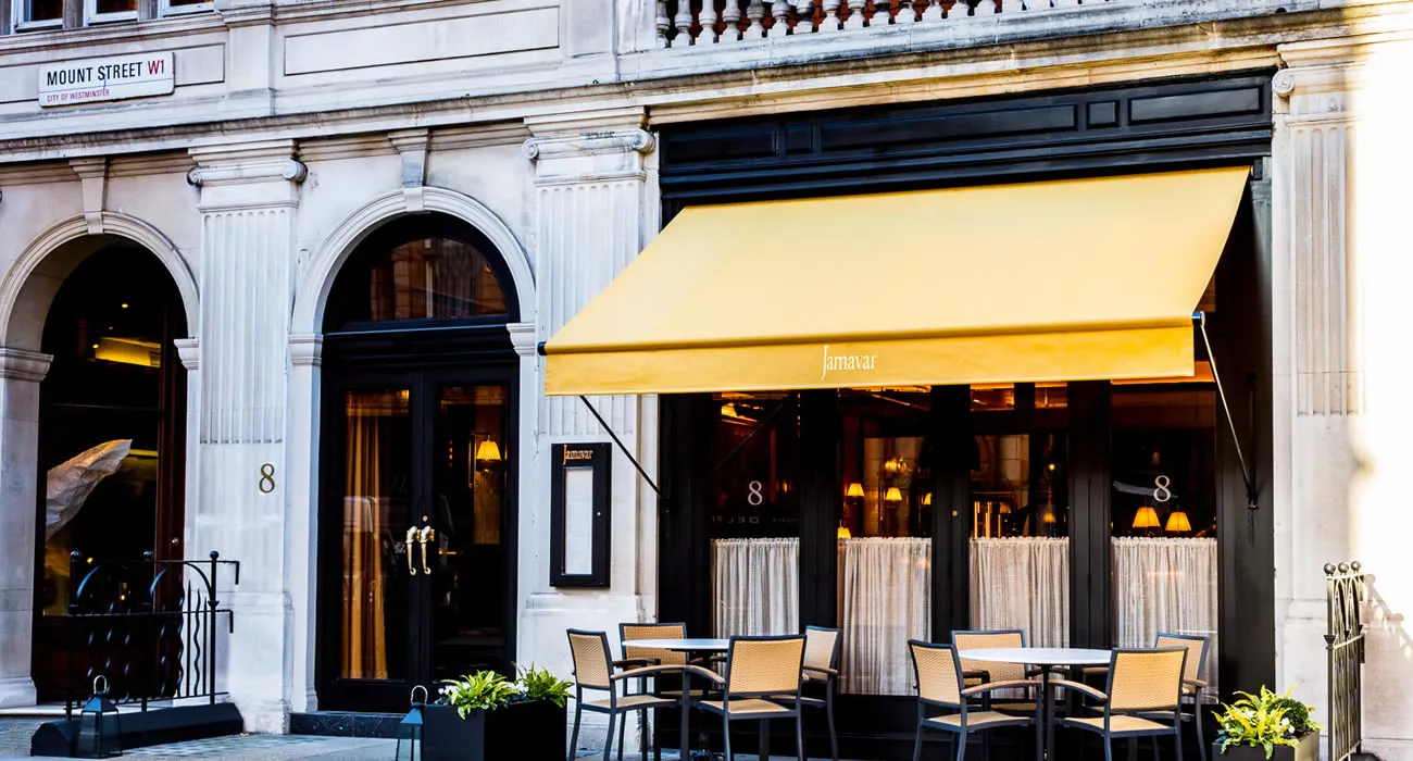 Jamavar London, United Kingdom — Modern Indian dining room