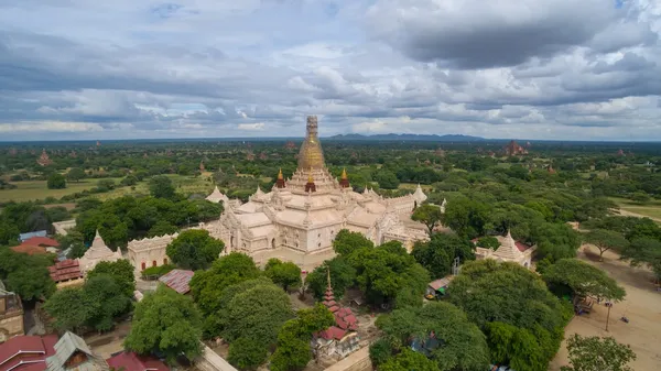 La Terrazza at Tharabar Gate, Old Bagan — Italian terrace under the floodlit Thatbyinnyu Temple