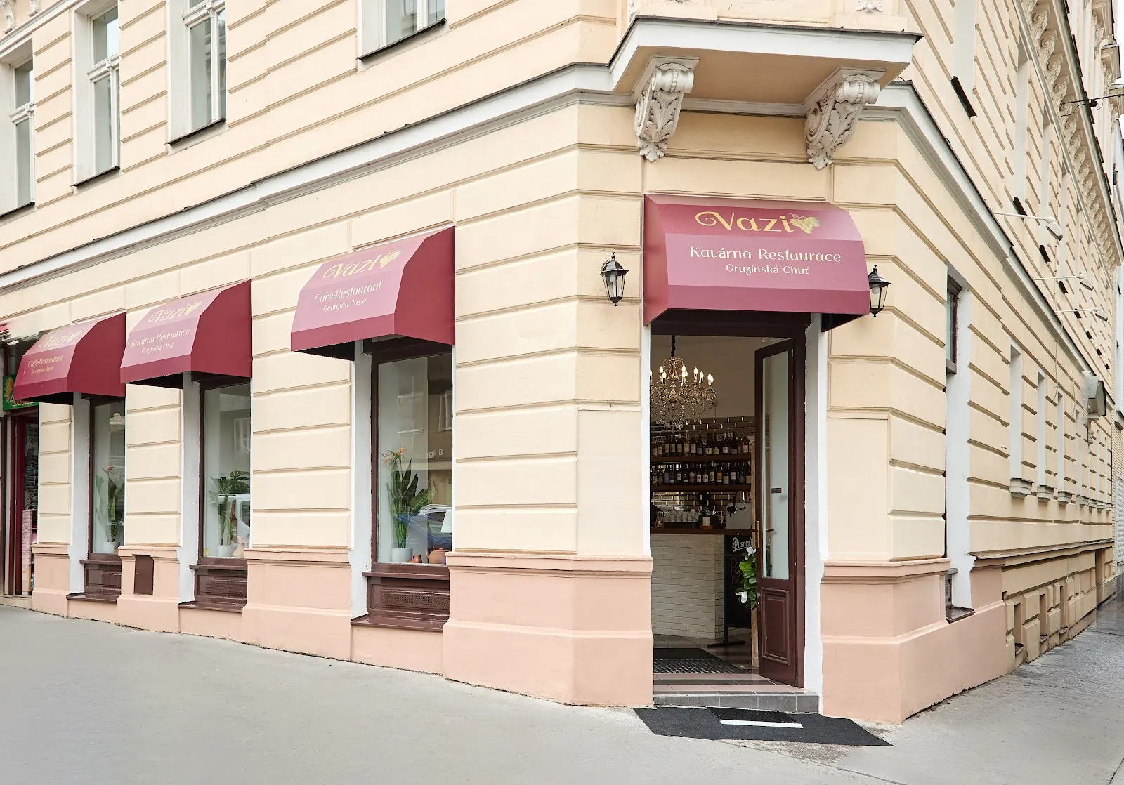 Elegant dining room at V Zátiší off Bethlehem Square, Old Town Prague