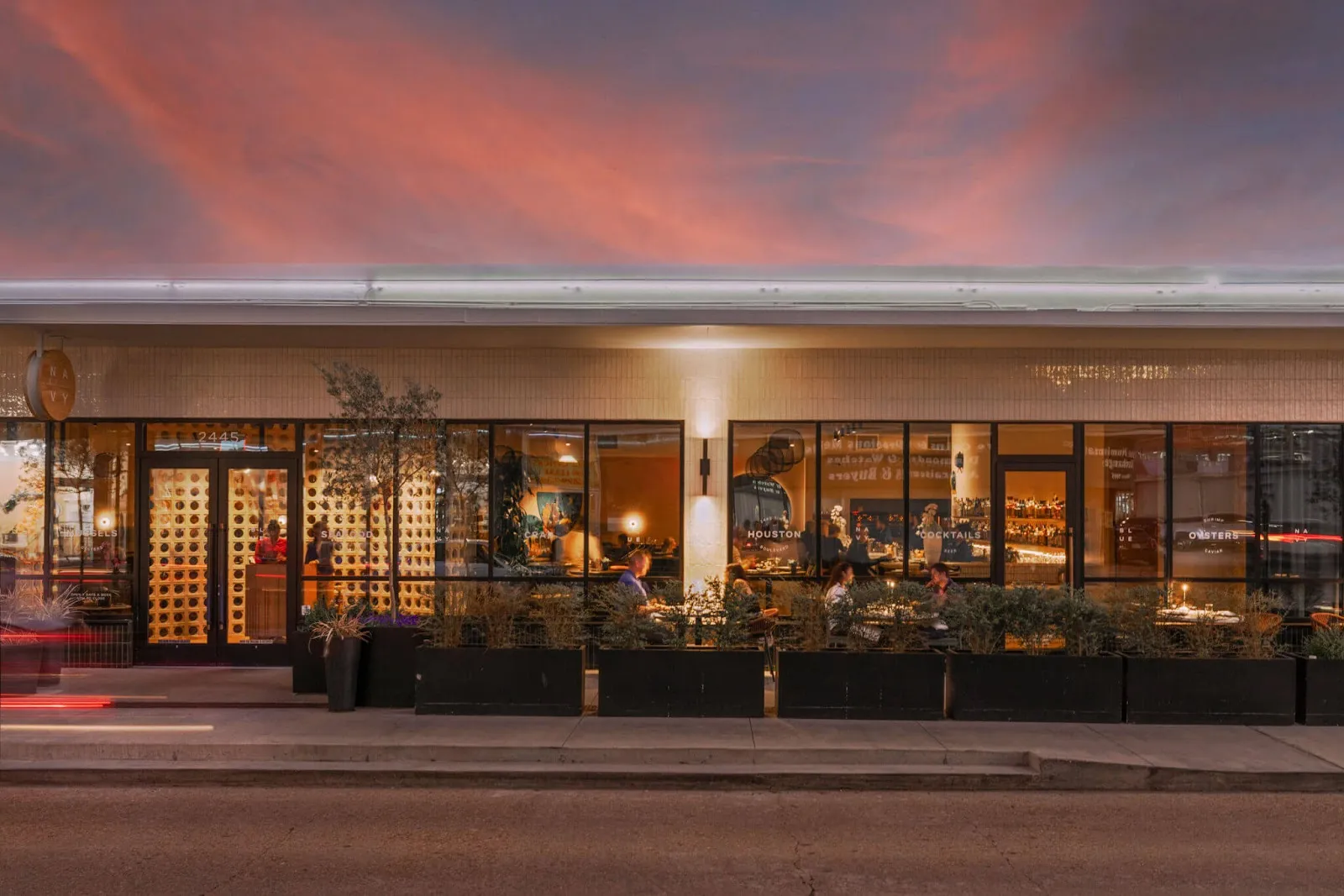 Seafood and oyster bar at Navy Blue in Rice Village, Houston
