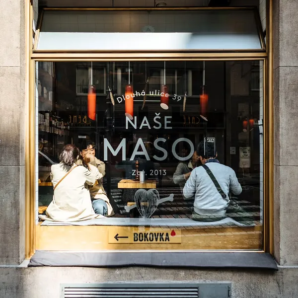 Nase Maso Prague Old Town butcher counter lunch sandwiches Czech craft beer