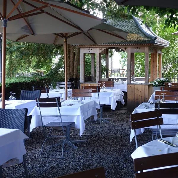 Bürgli restaurant Zurich Wollishofen — lake views seasonal garden