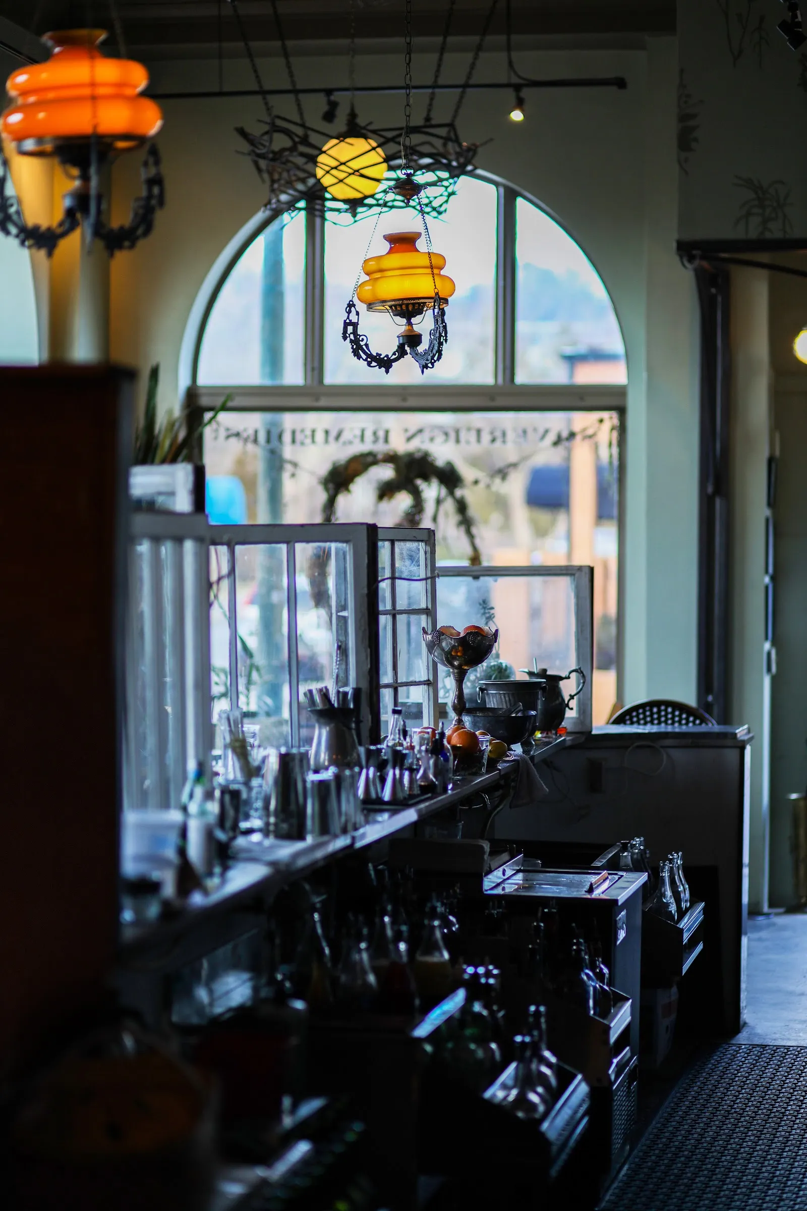Cocktail bar and dining room at Sovereign Remedies, downtown Asheville