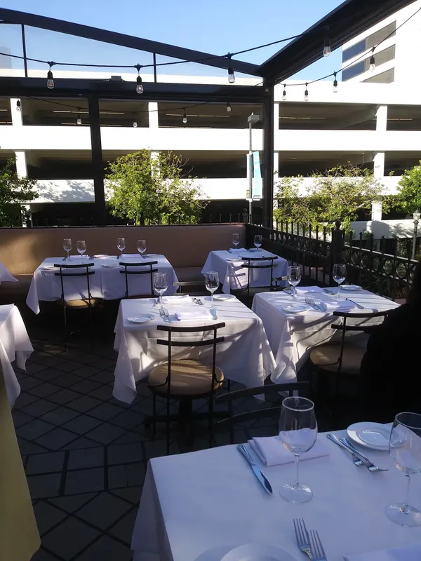 Cafe Santorini Pasadena rooftop patio Mediterranean