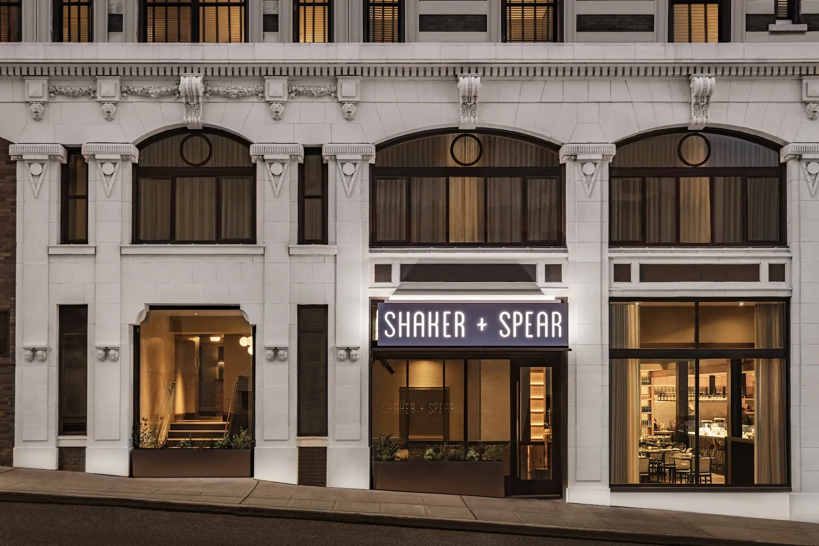 Shaker + Spear Seattle Pacific Seafood Belltown — Palladian Hotel dining room